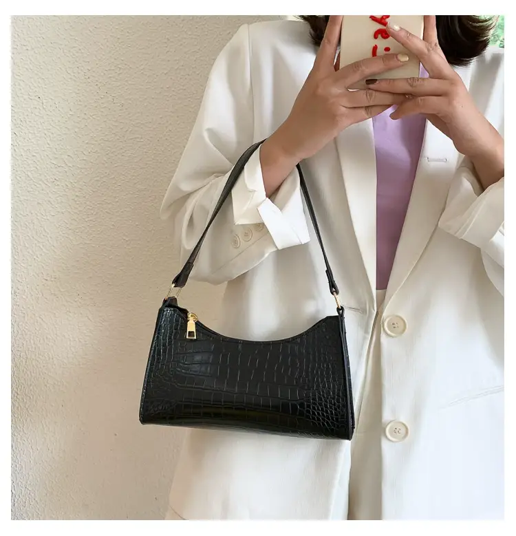 Purple Croc Leather Shoulder Bag for Women 2020 — feature 14