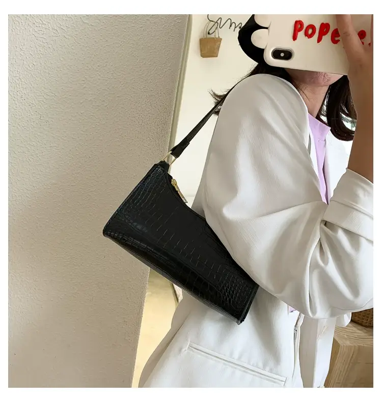 Purple Croc Leather Shoulder Bag for Women 2020 — feature 17