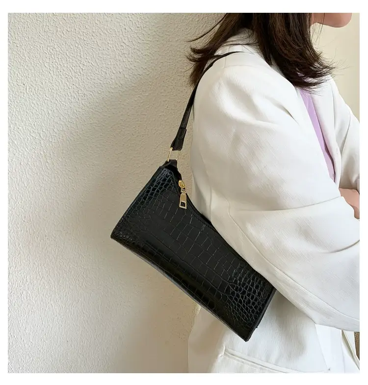 Purple Croc Leather Shoulder Bag for Women 2020 — feature 19