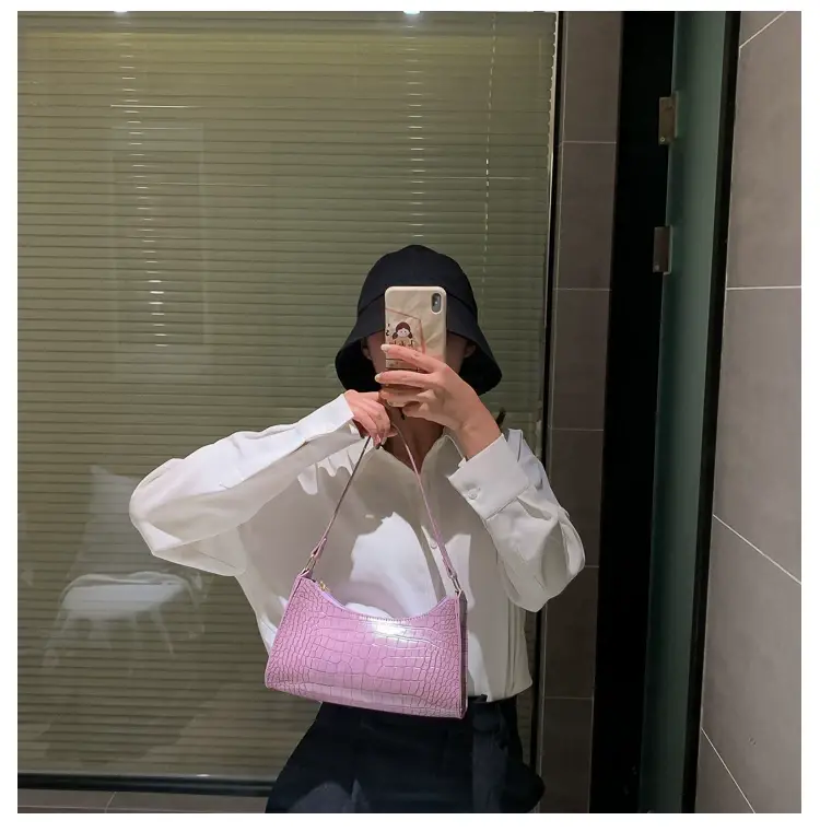 Purple Croc Leather Shoulder Bag for Women 2020 — feature 27