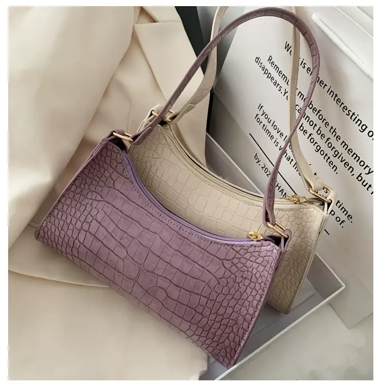 Purple Croc Leather Shoulder Bag for Women 2020 — feature 43