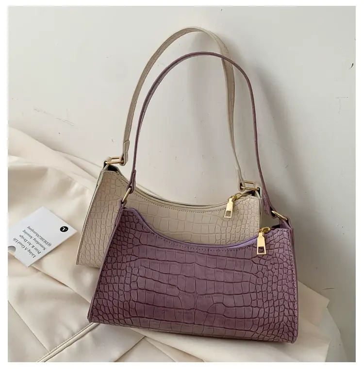 Purple Croc Leather Shoulder Bag for Women 2020 — feature 51