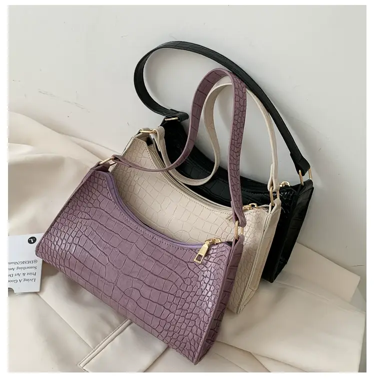 Purple Croc Leather Shoulder Bag for Women 2020 — feature 52