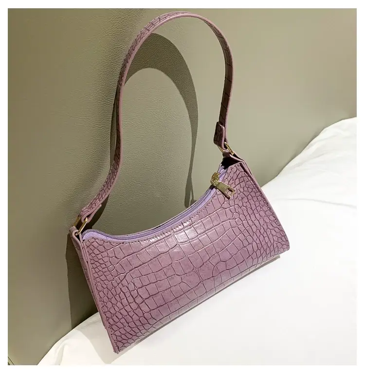 Purple Croc Leather Shoulder Bag for Women 2020 — feature 53