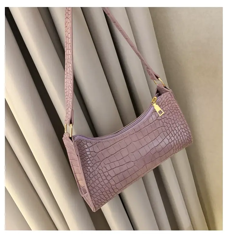 Purple Croc Leather Shoulder Bag for Women 2020 — feature 55