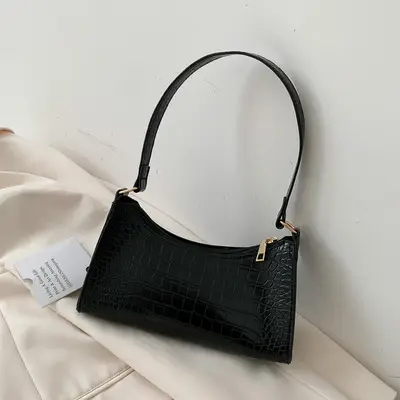 Purple Croc Leather Shoulder Bag for Women 2020 - Image 3