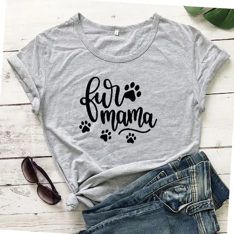 Pink Fur Mama Printed T-Shirt Short Sleeve - Image 2