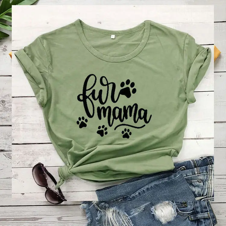 Pink Fur Mama Printed T-Shirt Short Sleeve - Image 3