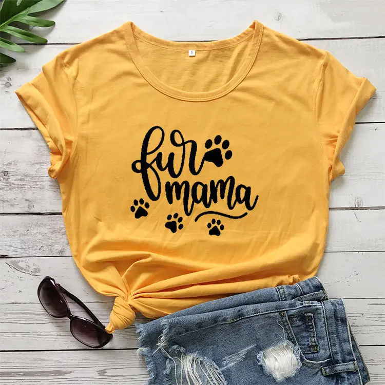 Pink Fur Mama Printed T-Shirt Short Sleeve - Image 4