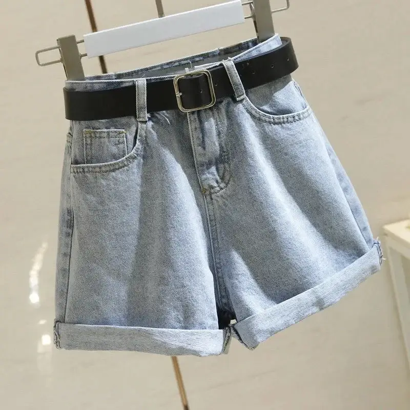 Women Denim Shorts Light Blue Slimming 2020 - Image 18