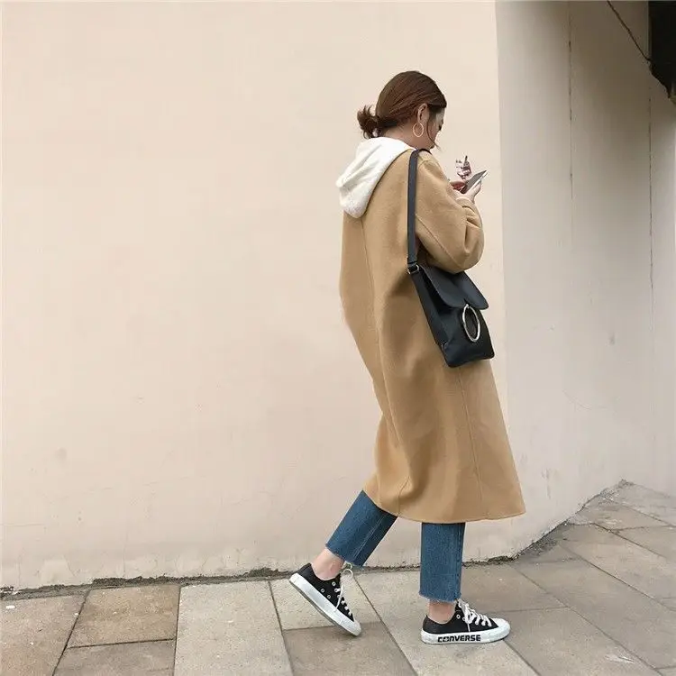 White Knitted Hooded Sweatshirt Women's Winter Top — feature 18