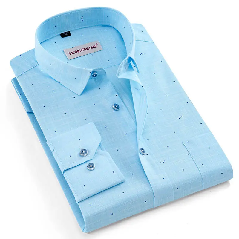 Men's Light Blue Striped Long Sleeve Shirt 40+ - Image 2