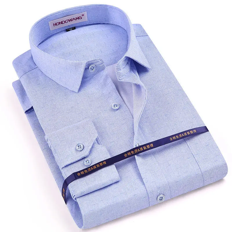 Men's Light Blue Striped Long Sleeve Shirt 40+ - Image 5