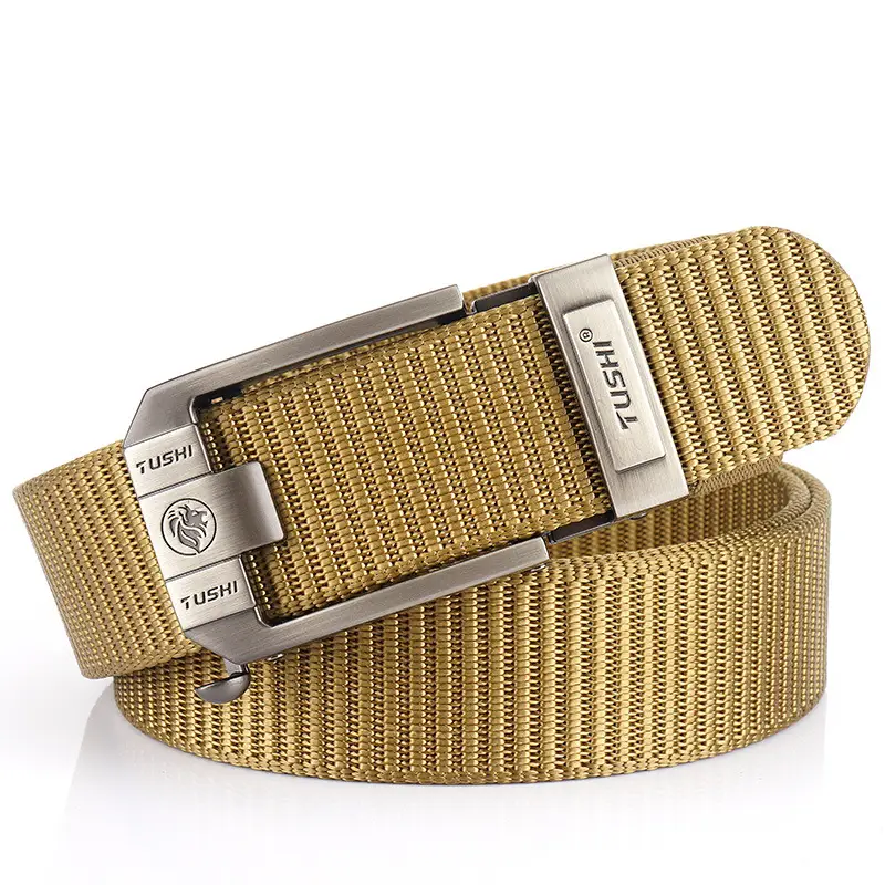 Red 3.5" Thickened Nylon Belt with Automatic Buckle