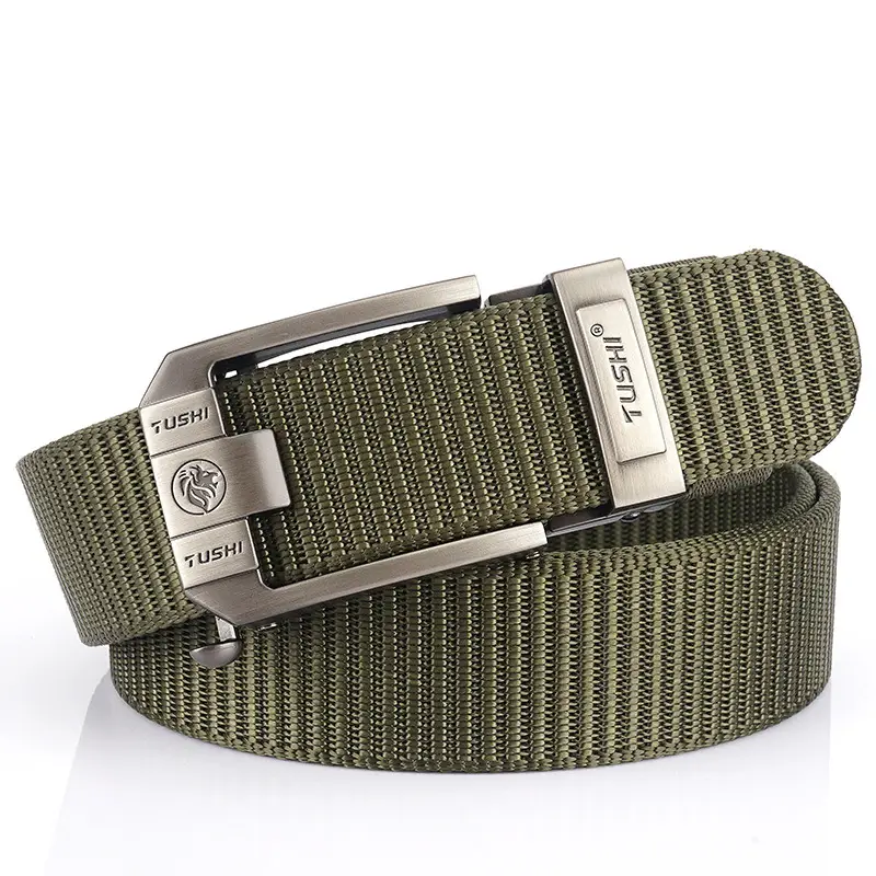 Red 3.5" Thickened Nylon Belt with Automatic Buckle
