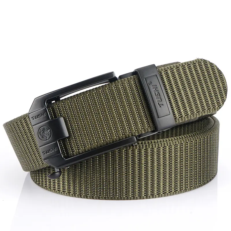 Red 3.5" Thickened Nylon Belt with Automatic Buckle