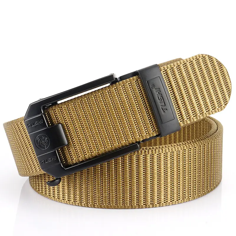Red 3.5" Thickened Nylon Belt with Automatic Buckle