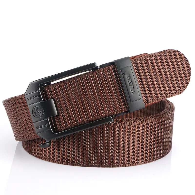 Red 3.5" Thickened Nylon Belt with Automatic Buckle