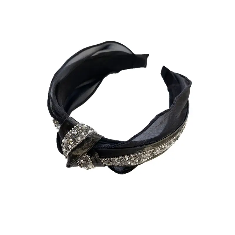 Black Diamond Knotted Headband with Wide Bristle - Image 8