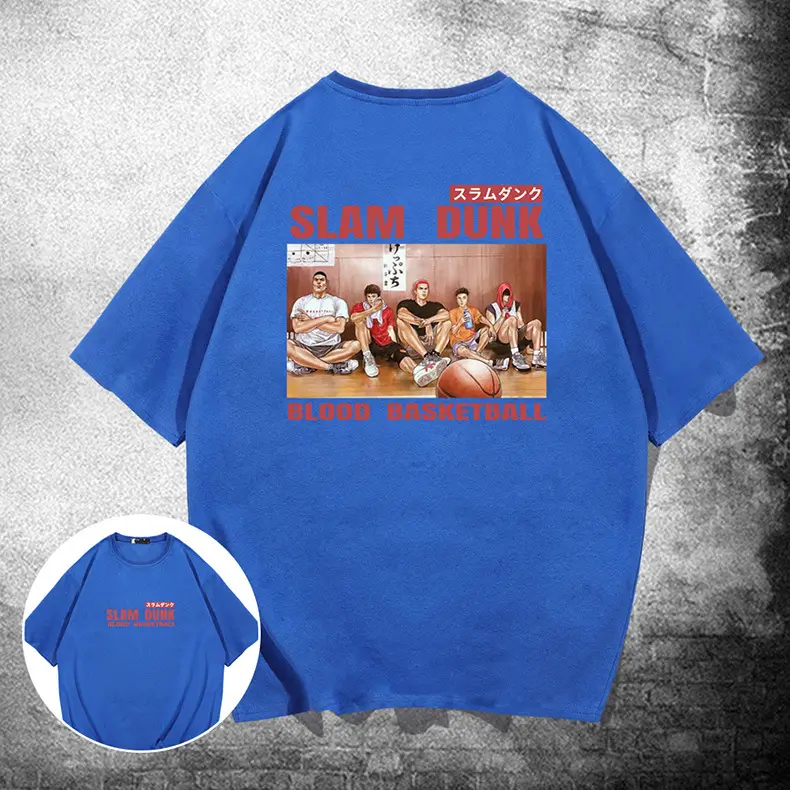 Slam Dunk T-Shirt Male Summer Blood Basketball Graphic
