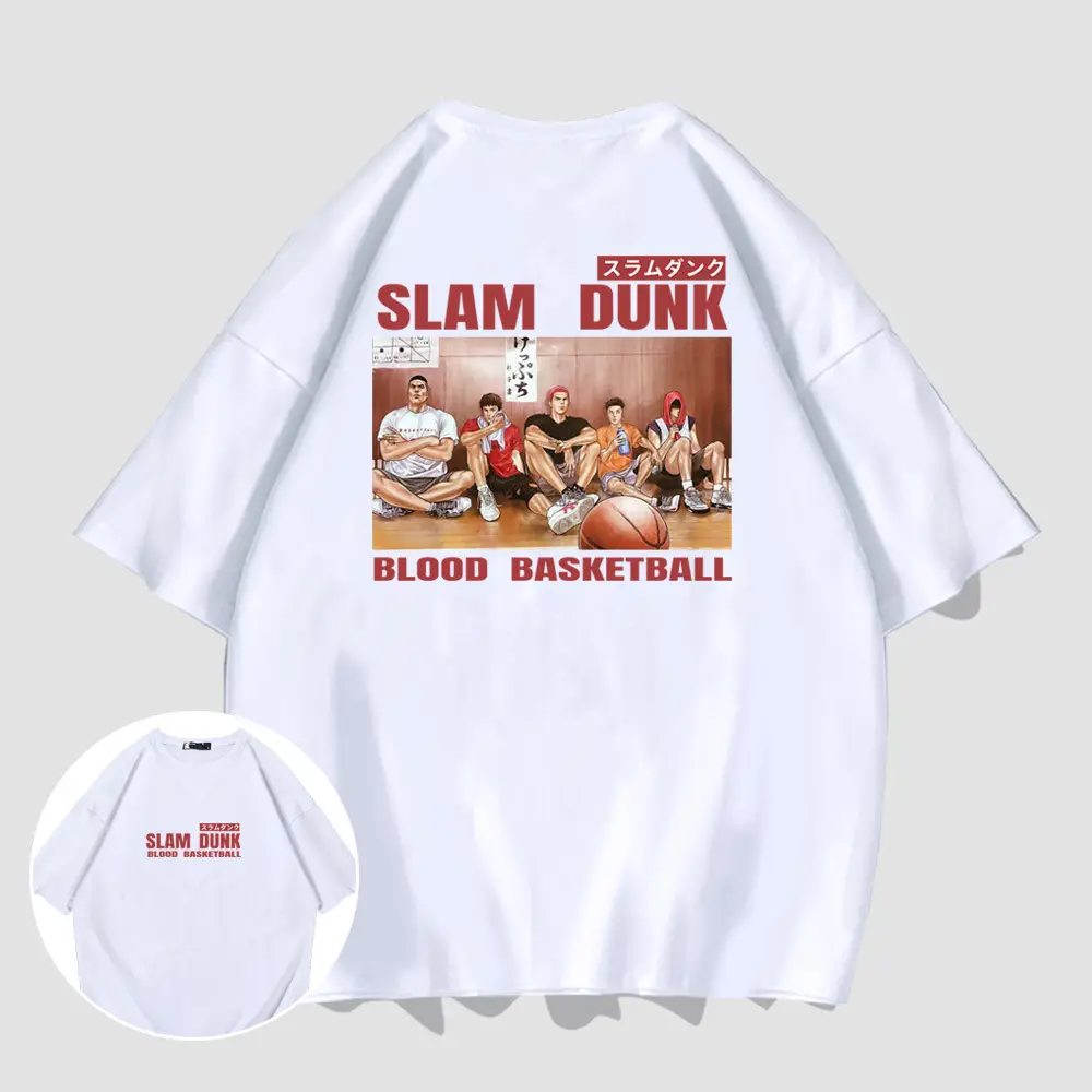 Slam Dunk T-Shirt Male Summer Blood Basketball Graphic