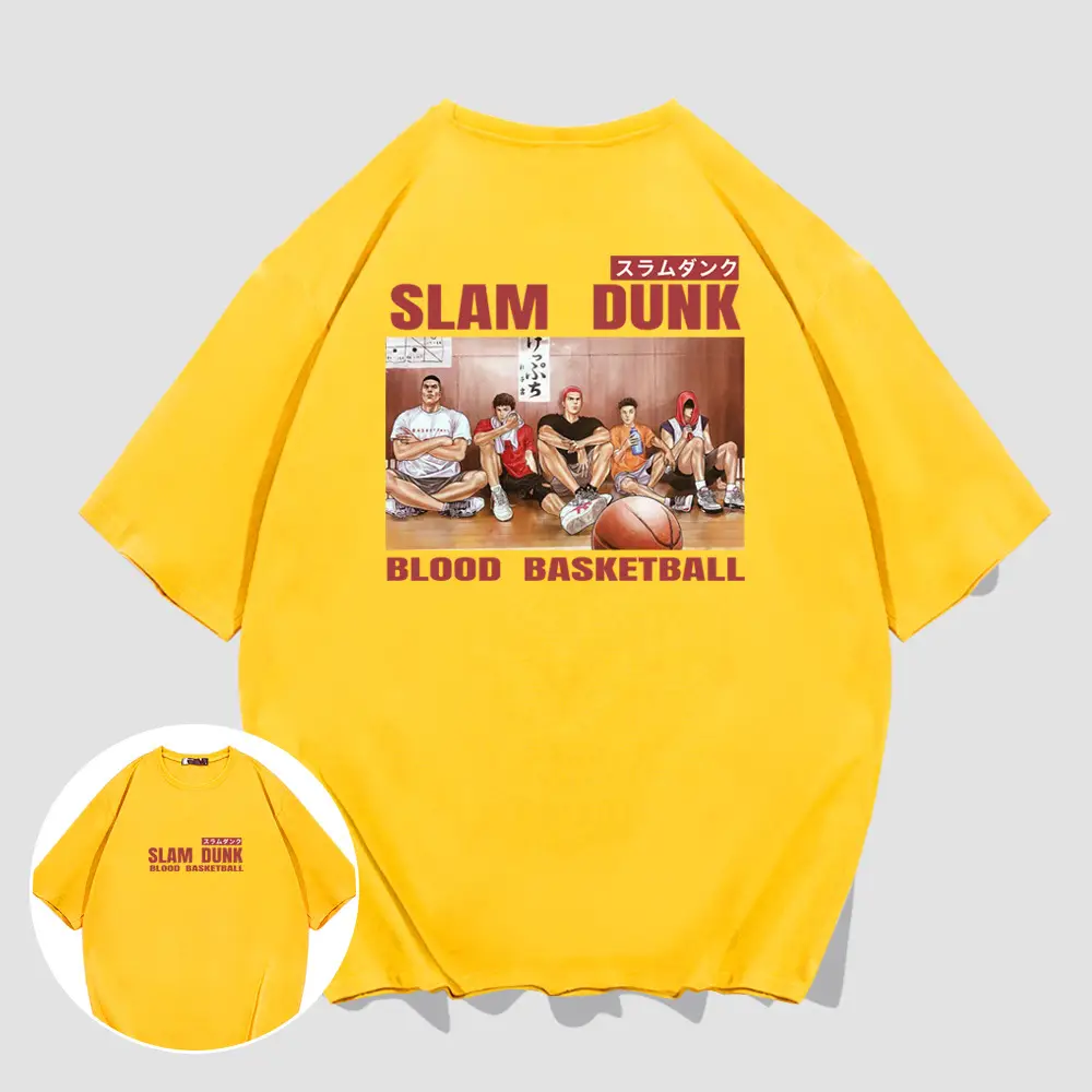 Slam Dunk T-Shirt Male Summer Blood Basketball Graphic