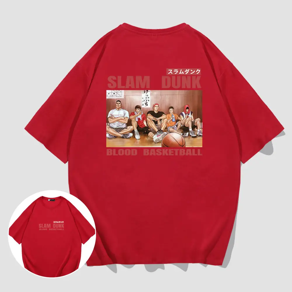 Slam Dunk T-Shirt Male Summer Blood Basketball Graphic