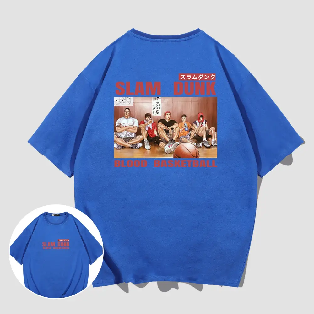 Slam Dunk T-Shirt Male Summer Blood Basketball Graphic