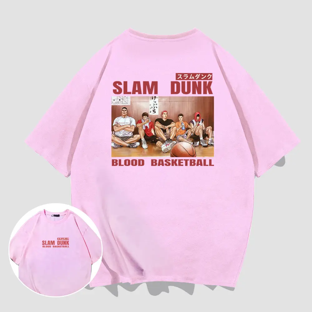Slam Dunk T-Shirt Male Summer Blood Basketball Graphic
