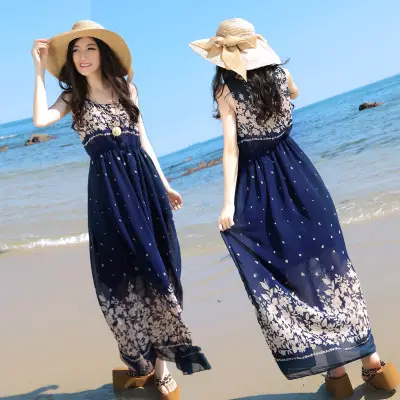 Floral Chiffon Long Dress for Women Beach Wear - Image 18
