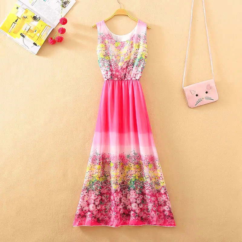 Floral Chiffon Long Dress for Women Beach Wear — feature 20