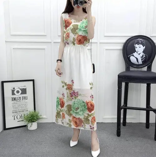 Floral Chiffon Long Dress for Women Beach Wear — feature 21