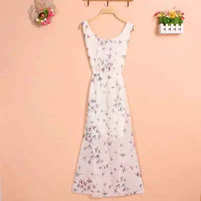 Floral Chiffon Long Dress for Women Beach Wear - Image 16