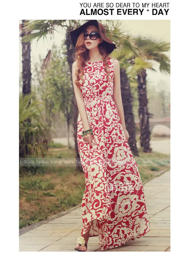 Floral Chiffon Long Dress for Women Beach Wear - Image 9