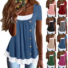 2023 Purple Striped Button Vest T-Shirt for Women — feature 3