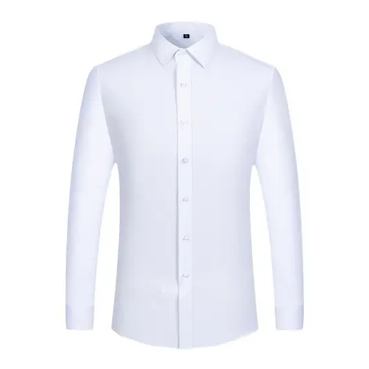 Men's Light Blue Formal Business Shirt Long Sleeve - Image 16