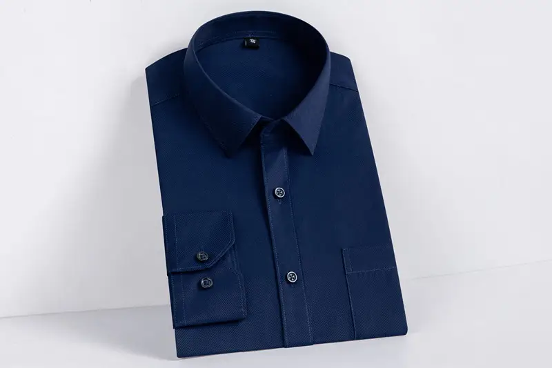 Men's Light Blue Formal Business Shirt Long Sleeve - Image 11