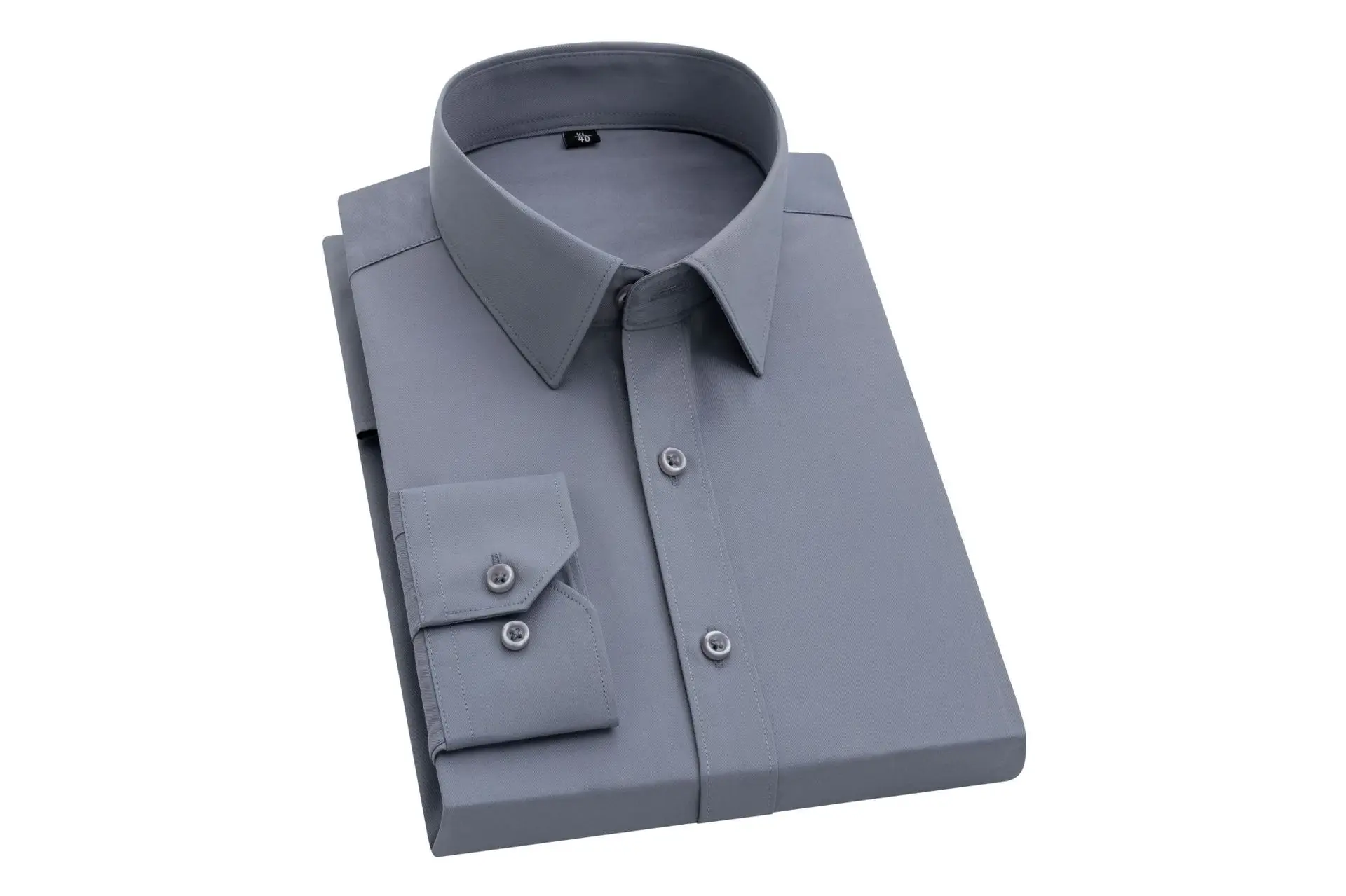 Men's Light Blue Formal Business Shirt Long Sleeve - Image 5