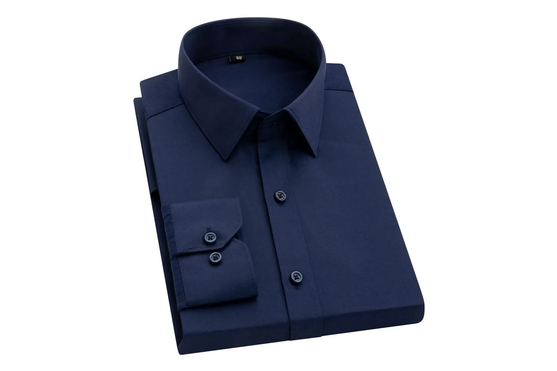 Men's Light Blue Formal Business Shirt Long Sleeve - Image 6