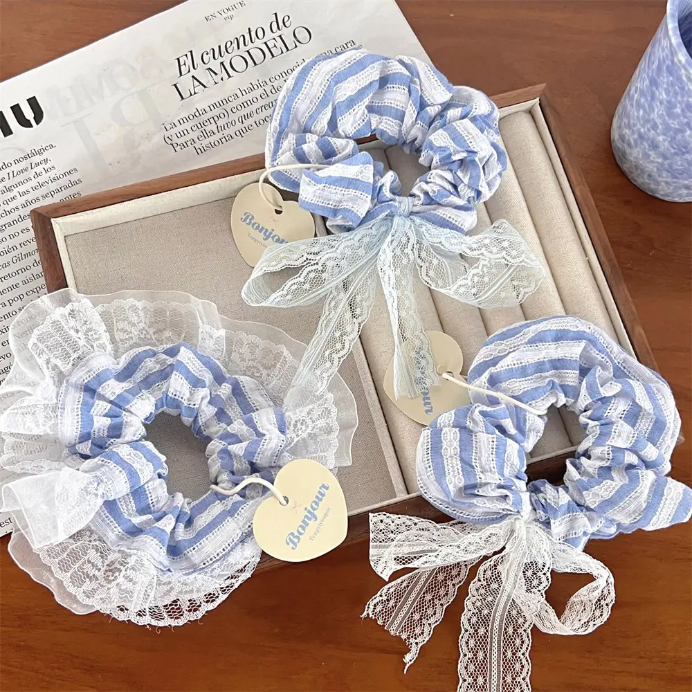 Vintage Lace Hair Ring for Girls Bow Ponytail All Match