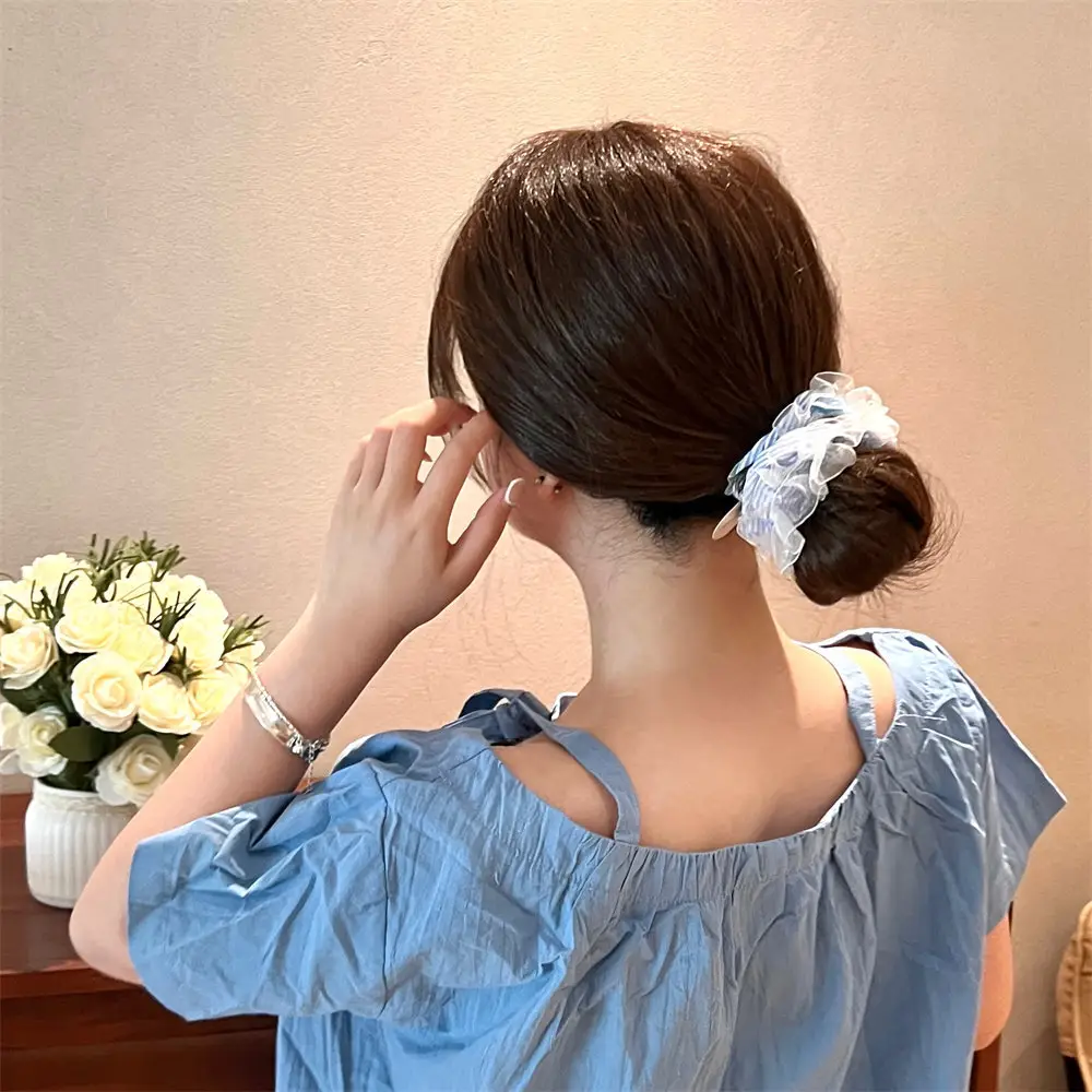 Vintage Lace Hair Ring for Girls Bow Ponytail All Match