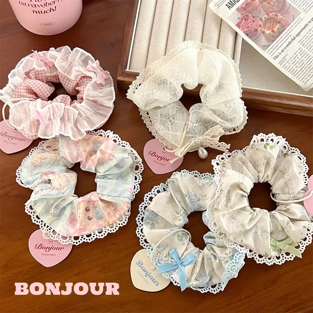 Vintage Lace Hair Ring for Girls Bow Ponytail All Match — feature 26
