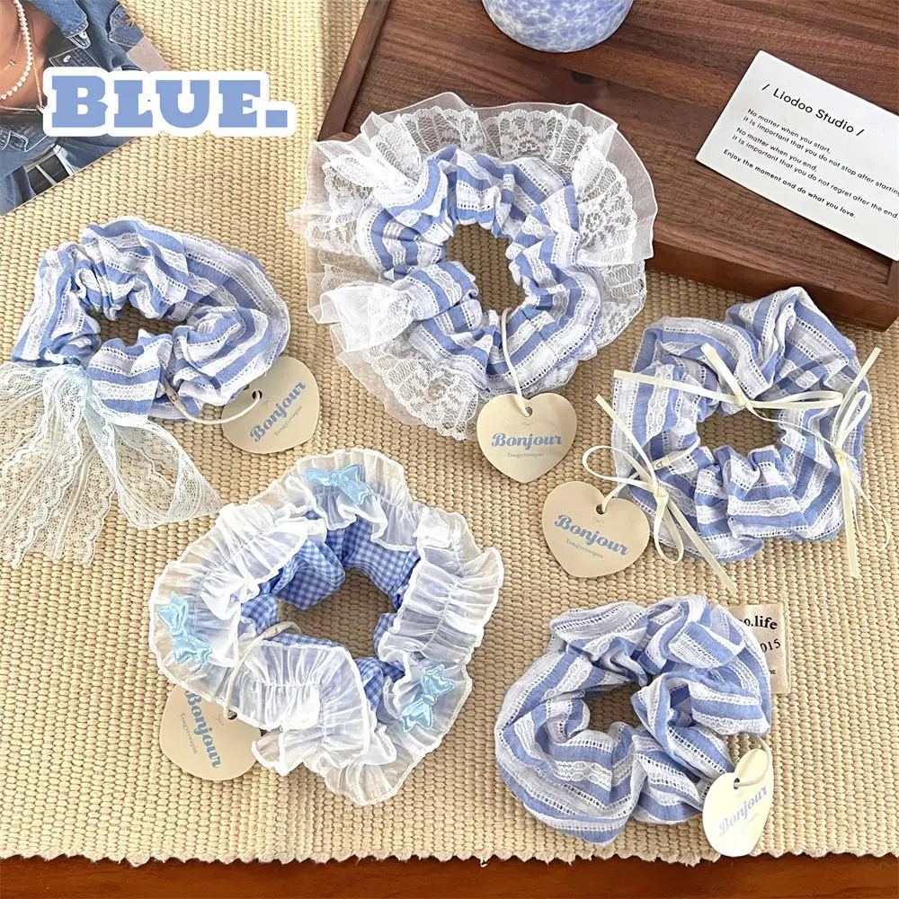 Vintage Lace Hair Ring for Girls Bow Ponytail All Match — feature 28