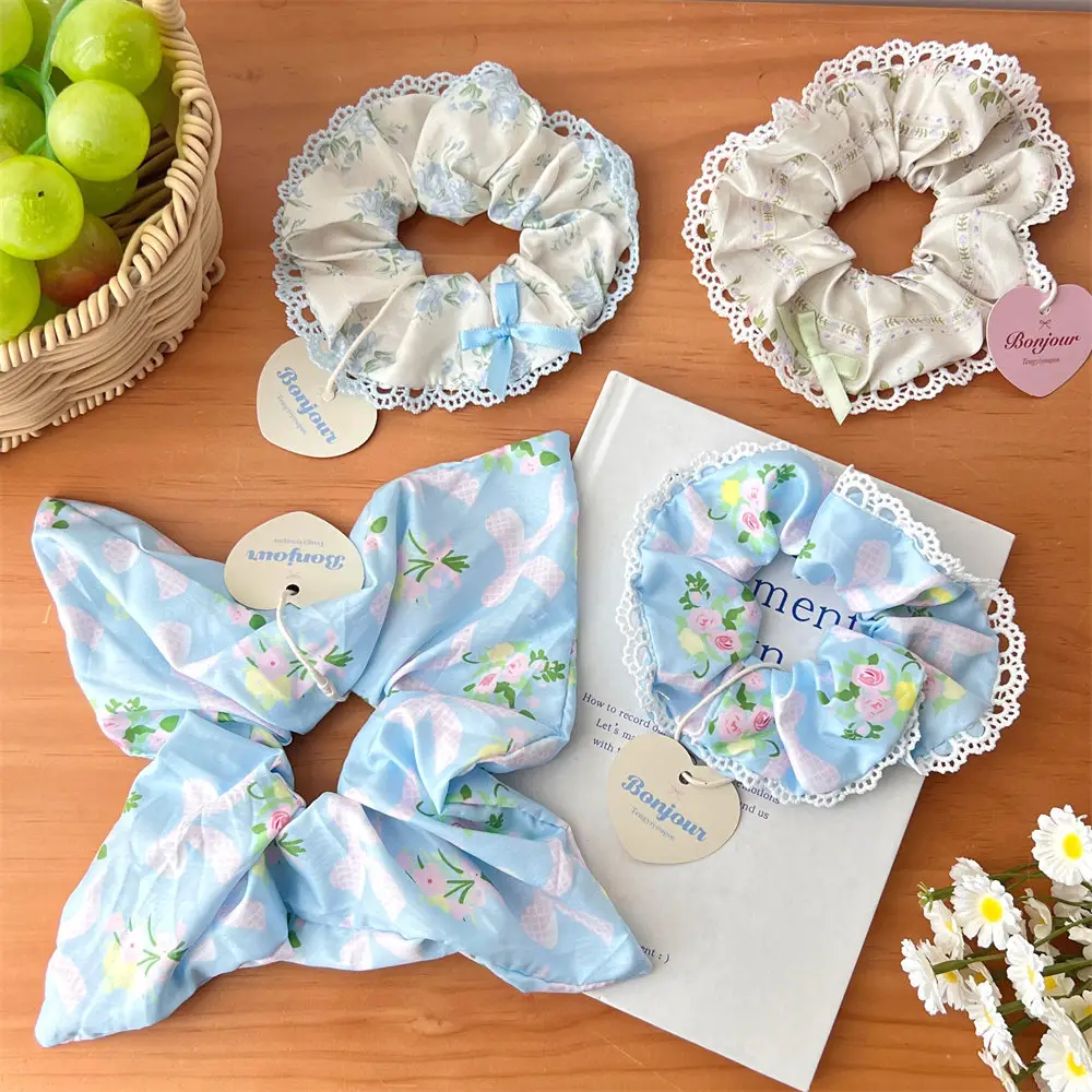 Vintage Lace Hair Ring for Girls Bow Ponytail All Match — feature 29