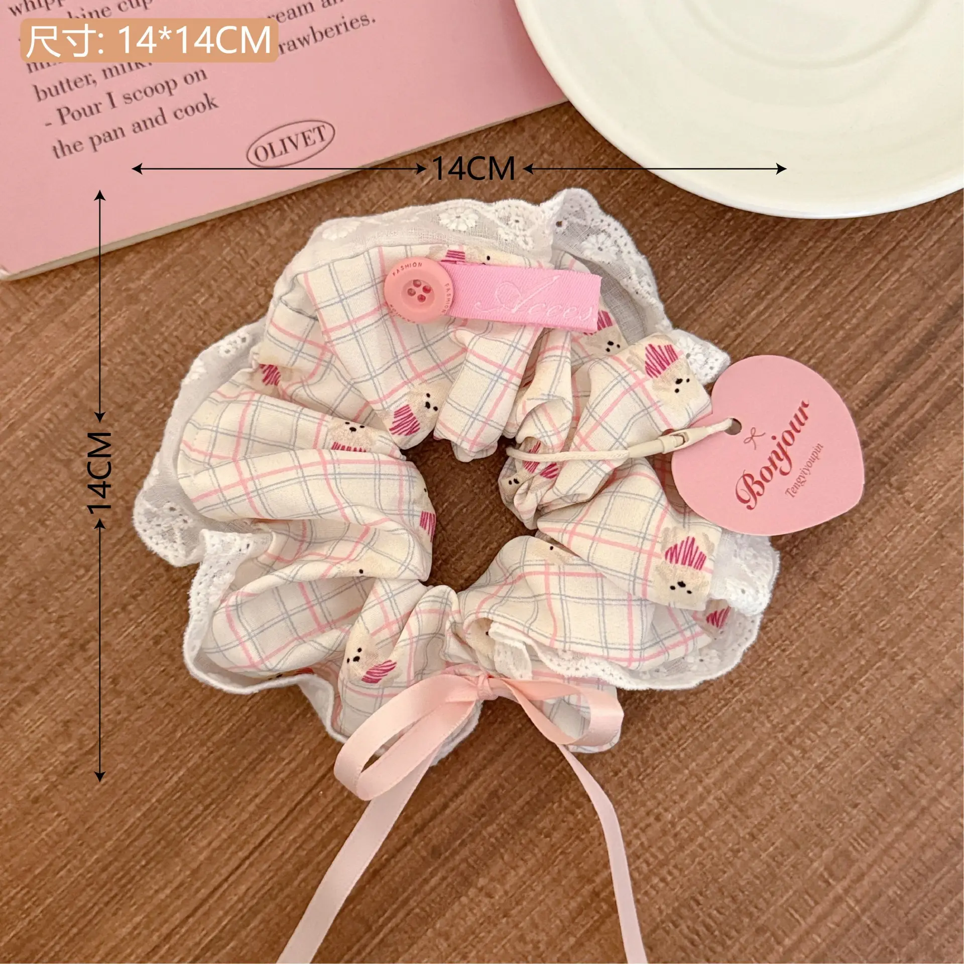 Vintage Lace Hair Ring for Girls Bow Ponytail All Match