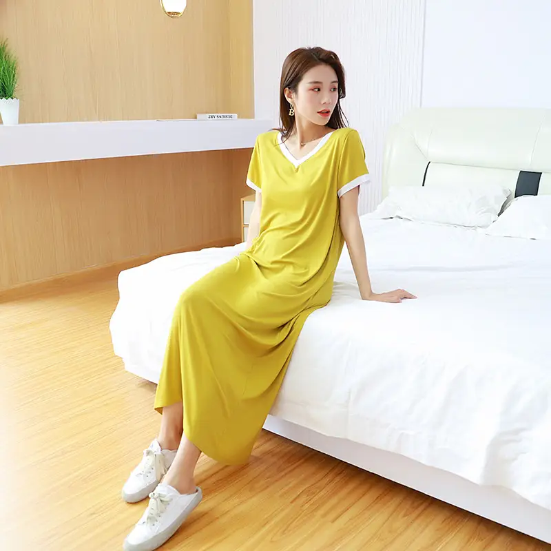 Women Korean Style Long Dress Pink Ankle Length - Image 6