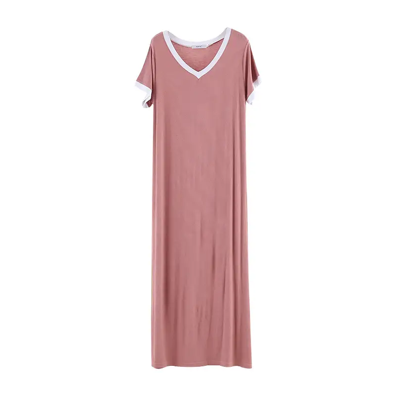 Women Korean Style Long Dress Pink Ankle Length - Image 7