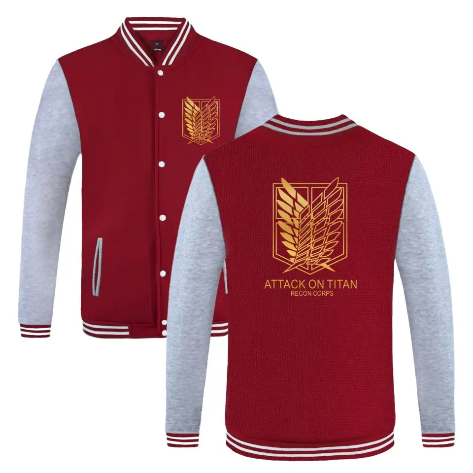 Attack Titan Sanqi Allen Jacket Orange Grey Winter Baseball - Image 7