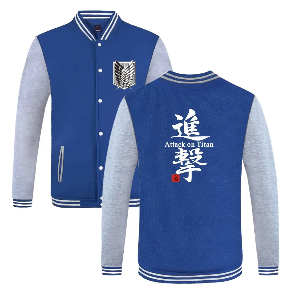 Attack Titan Sanqi Allen Jacket Orange Grey Winter Baseball - Image 23