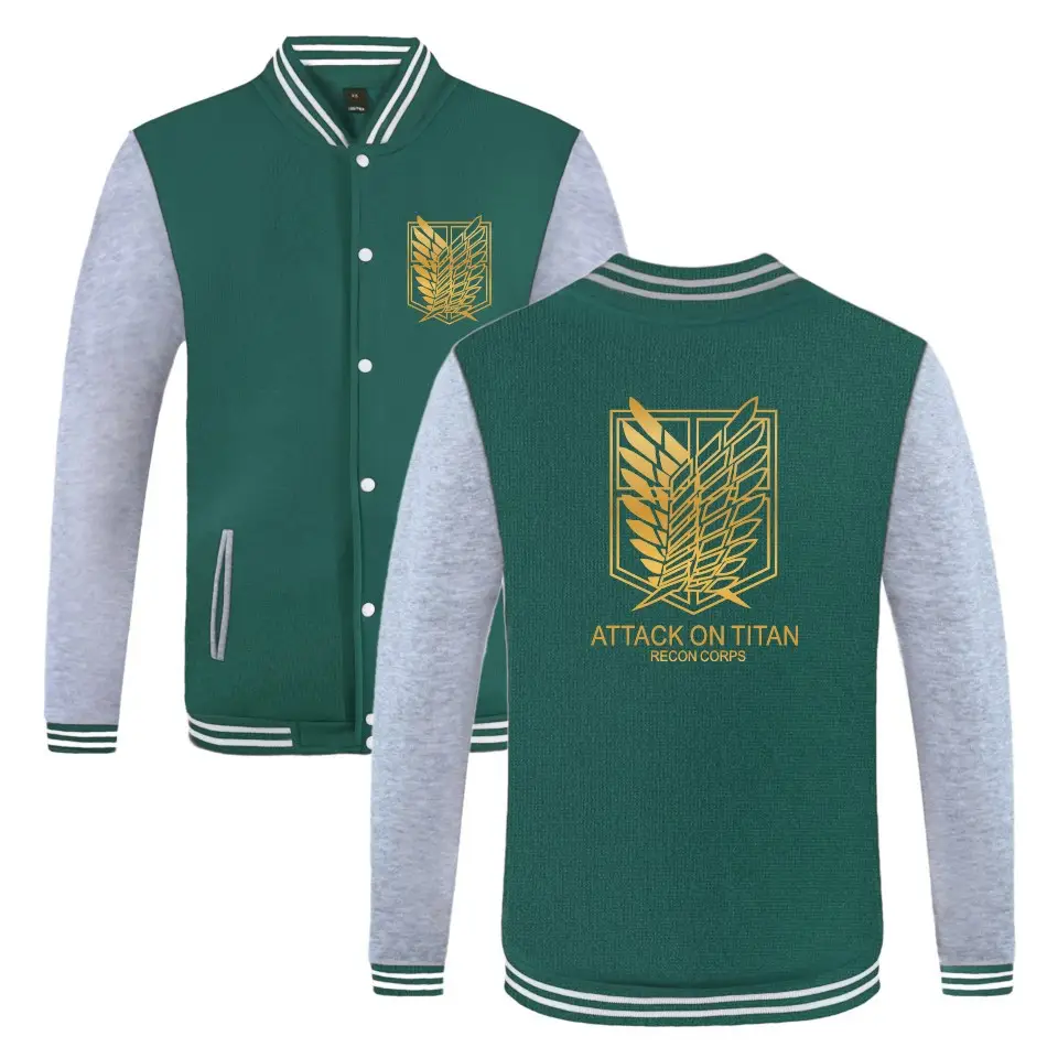 Attack Titan Sanqi Allen Jacket Orange Grey Winter Baseball - Image 10